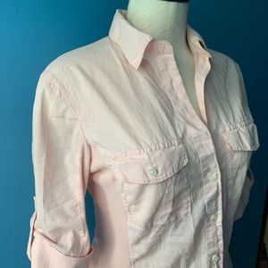 James Perse contrast ribbed surplus shirt